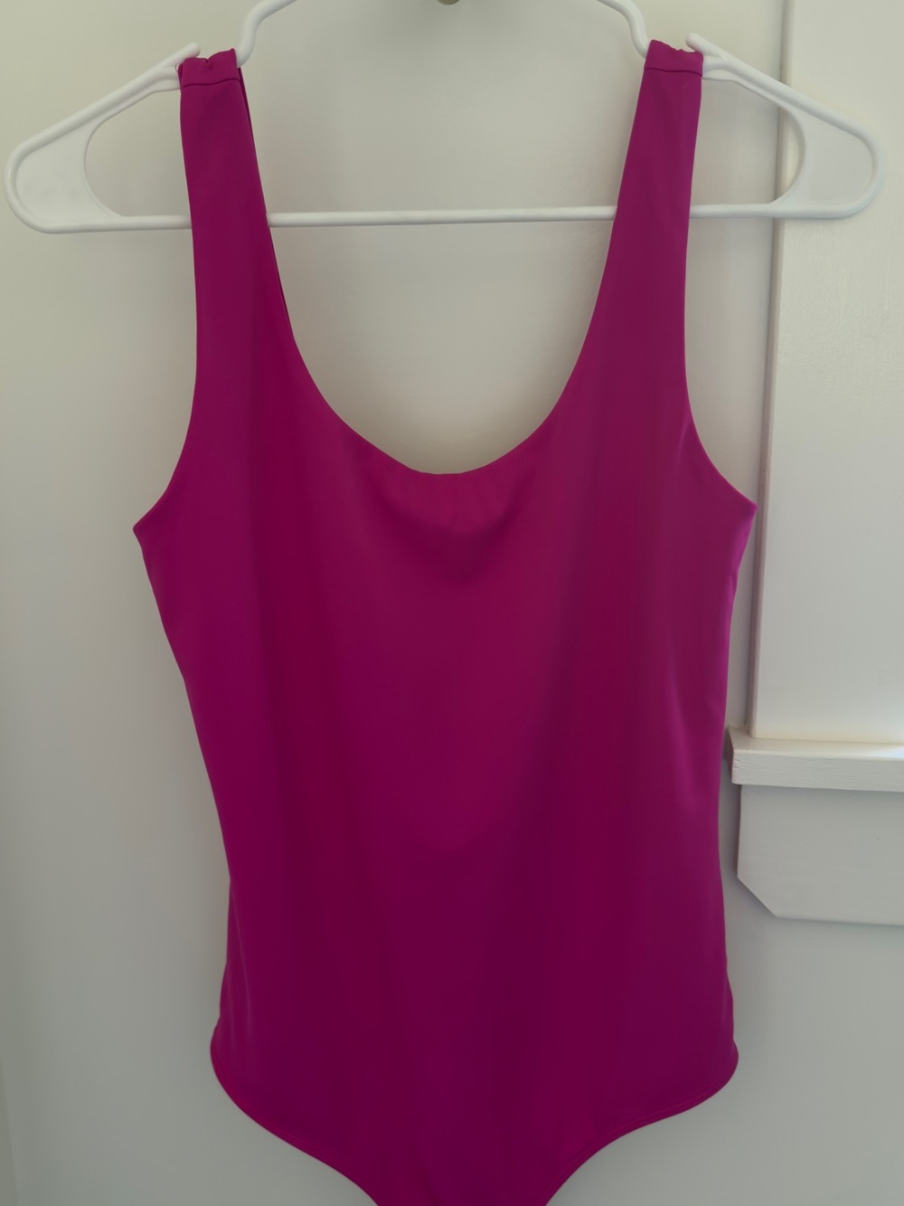 Women’s Scoop Neck Tank Bodysuit - Fuchsia
